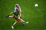5 September 2021; Katie Newe of Meath in action against Jennifer Dunne of Dublin during the TG4 All-Ireland Ladies Senior Football Championship Final match between Dublin and Meath at Croke Park in Dublin. Photo by Stephen McCarthy/Sportsfile