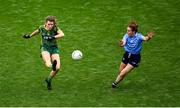 5 September 2021; Orla Byrne of Meath in action against Siobhán McGrath of Dublin during the TG4 All-Ireland Ladies Senior Football Championship Final match between Dublin and Meath at Croke Park in Dublin. Photo by Stephen McCarthy/Sportsfile