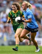 5 September 2021; Carla Rowe of Dublin in action against Orla Byrne of Meath during the TG4 All-Ireland Ladies Senior Football Championship Final match between Dublin and Meath at Croke Park in Dublin. Photo by Piaras Ó Mídheach/Sportsfile