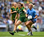5 September 2021; Carla Rowe of Dublin in action against Orla Byrne of Meath during the TG4 All-Ireland Ladies Senior Football Championship Final match between Dublin and Meath at Croke Park in Dublin. Photo by Piaras Ó Mídheach/Sportsfile