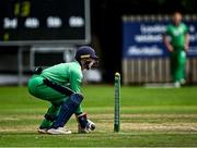 6 September 2021; Lorcan Tucker of Ireland Wolves during the one day match between Ireland Wolves and Zimbabwe XI at Belmont Park in Belfast. Photo by Piaras Ó Mídheach/Sportsfile