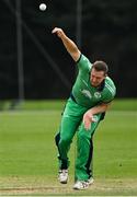 6 September 2021; Graham Hume of Ireland Wolves bowls during the one day match between Ireland Wolves and Zimbabwe XI at Belmont Park in Belfast. Photo by Piaras Ó Mídheach/Sportsfile