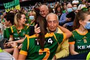 5 September 2021; Emma Troy of Meath with Sean Boylan after the TG4 All-Ireland Ladies Senior Football Championship Final match between Dublin and Meath at Croke Park in Dublin. Photo by Eóin Noonan/Sportsfile