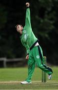 6 September 2021; Graham Kennedy of Ireland Wolves bowls during the one day match between Ireland Wolves and Zimbabwe XI at Belmont Park in Belfast. Photo by Piaras Ó Mídheach/Sportsfile
