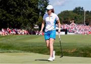 6 September 2021; Leona Maguire of Team Europe after putting on the first green during her individual match against Jennifer Kupcho of Team USA on day three of the Solheim Cup at the Inverness Club in Toledo, Ohio, USA. Photo by Brian Spurlock/Sportsfile
