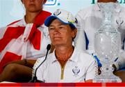 6 September 2021; Team Europe captain Catriona Matthews during a press conference on day three of the Solheim Cup at the Inverness Club in Toledo, Ohio, USA. Photo by Brian Spurlock/Sportsfile