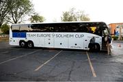 6 September 2021; Team Europe bus leaves after winning the Solheim Cup on day three of the Solheim Cup at the Inverness Club in Toledo, Ohio, USA. Photo by Brian Spurlock/Sportsfile