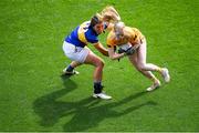5 September 2021; Theresa Mellon of Antrim in action against Sinéad McGettigan of Wicklow during the TG4 All-Ireland Ladies Junior Football Championship Final match between Antrim and Wicklow at Croke Park in Dublin. Photo by Stephen McCarthy/Sportsfile