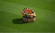 5 September 2021; Antrim players huddle before the TG4 All-Ireland Ladies Junior Football Championship Final match between Antrim and Wicklow at Croke Park in Dublin. Photo by Stephen McCarthy/Sportsfile