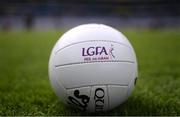 5 September 2021; A detailed view of the match ball before the TG4 All-Ireland Ladies Intermediate Football Championship Final match between Westmeath and Wexford at Croke Park in Dublin. Photo by Stephen McCarthy/Sportsfile