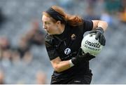 5 September 2021; Wexford goalkeeper Sarah Merrigan during the TG4 All-Ireland Ladies Intermediate Football Championship Final match between Westmeath and Wexford at Croke Park in Dublin. Photo by Stephen McCarthy/Sportsfile
