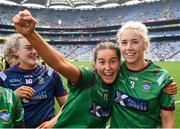5 September 2021; Sinead Murtagh, left, and Lorraine Duncan of Westmeath celebrate following the TG4 All-Ireland Ladies Intermediate Football Championship Final match between Westmeath and Wexford at Croke Park in Dublin. Photo by Stephen McCarthy/Sportsfile