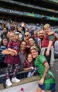 5 September 2021; Leona Archibold of Westmeath celebrates with friends and family following the TG4 All-Ireland Ladies Intermediate Football Championship Final match between Westmeath and Wexford at Croke Park in Dublin. Photo by Stephen McCarthy/Sportsfile