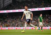 7 September 2021; Sergej Milinkovic­-Savic of Serbia celebrates after scoring his side's first goal during the FIFA World Cup 2022 qualifying group A match between Republic of Ireland and Serbia at the Aviva Stadium in Dublin. Photo by Harry Murphy/Sportsfile