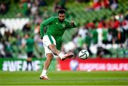 7 September 2021; Cyrus Christie of Republic of Ireland before the FIFA World Cup 2022 qualifying group A match between Republic of Ireland and Serbia at the Aviva Stadium in Dublin. Photo by Harry Murphy/Sportsfile