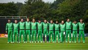 8 September 2021; Ireland players during Ireland's Call before match one of the Dafanews International Cup ODI series between Ireland and Zimbabwe at Stormont in Belfast. Photo by Seb Daly/Sportsfile