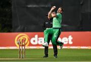 8 September 2021; Craig Young of Ireland during match one of the Dafanews International Cup ODI series between Ireland and Zimbabwe at Stormont in Belfast. Photo by Seb Daly/Sportsfile