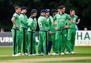 8 September 2021; Ireland players await an appeal decision during match one of the Dafanews International Cup ODI series between Ireland and Zimbabwe at Stormont in Belfast. Photo by Seb Daly/Sportsfile