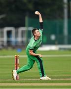 8 September 2021; Josh Little of Ireland during match one of the Dafanews International Cup ODI series between Ireland and Zimbabwe at Stormont in Belfast. Photo by Seb Daly/Sportsfile