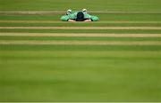 8 September 2021; William Porterfield of Ireland after misfielding the ball during match one of the Dafanews International Cup ODI series between Ireland and Zimbabwe at Stormont in Belfast. Photo by Seb Daly/Sportsfile