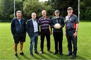 8 September 2021; Mick Spillane of Kerry, Kevin McStay of Mayo, Jack O'Shea of Kerry, Mícheál Ó Muircheartaigh of Kerry and Brian Mullins of Dublin at UCD during the reunion of club and intercounty GAA players trained by Mícheál Ó Muircheartaigh as part of a training group of Dublin based players in the 1970, '80's and '90's at UCD in Belfield, Dublin. Photo by Piaras Ó Mídheach/Sportsfile