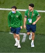 7 September 2021; Harry Arter, left, and Robbie Brady of Republic of Ireland before the FIFA World Cup 2022 qualifying group A match between Republic of Ireland and Serbia at the Aviva Stadium in Dublin. Photo by Ben McShane/Sportsfile