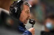 7 September 2021; RTÉ commentator George Hamilton during the FIFA World Cup 2022 qualifying group A match between Republic of Ireland and Serbia at the Aviva Stadium in Dublin. Photo by Ben McShane/Sportsfile