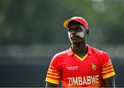8 September 2021; Richard Ngarava of Zimbabwe during match one of the Dafanews International Cup ODI series between Ireland and Zimbabwe at Stormont in Belfast. Photo by Seb Daly/Sportsfile