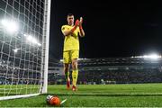 8 September 2021; Northern Ireland goalkeeper Bailey Peacock-Farrell applauds the supporters after his side's draw in the FIFA World Cup 2022 qualifying group C match between Northern Ireland and Switzerland at National Football Stadium at Windsor Park in Belfast. Photo by Stephen McCarthy/Sportsfile