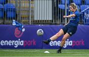 4 September 2021; Aine Donnelly of Leinster takes a conversion during the IRFU Women's Interprovincial Championship Round 2 match between Leinster and Ulster at Energia Park in Dublin. Photo by Piaras Ó Mídheach/Sportsfile