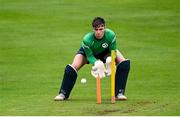 10 September 2021; Ireland wicketkeeper Neil Rock before match two of the Dafanews International Cup ODI series between Ireland and Zimbabwe at Stormont in Belfast. Photo by Ramsey Cardy/Sportsfile