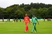 10 September 2021; Team captains Craig Ervine of Zimbabwe and Andrew Balbirnie of Ireland before match two of the Dafanews International Cup ODI series between Ireland and Zimbabwe at Stormont in Belfast. Photo by Ramsey Cardy/Sportsfile