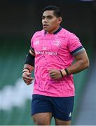 10 September 2021; Michael Ala’alatoa of Leinster before the Bank of Ireland Pre-Season Friendly match between Leinster and Harlequins at Aviva Stadium in Dublin. Photo by Brendan Moran/Sportsfile