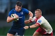 10 September 2021; Dan Sheehan of Leinster in action against Jack Walker of Harlequins during the Bank of Ireland Pre-Season Friendly match between Leinster and Harlequins at Aviva Stadium in Dublin. Photo by Harry Murphy/Sportsfile