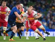 10 September 2021; Tom Lawday of Harlequins is tackled by Peter Dooley of Leinster during the Bank of Ireland Pre-Season Friendly match between Leinster and Harlequins at Aviva Stadium in Dublin. Photo by Brendan Moran/Sportsfile