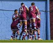 10 September 2021; Drogheda United players celebrate after team-mate Mark Doyle scored a goal from the penalty spot during the SSE Airtricity League Premier Division match between Drogheda United and Bohemians at United Park in Drogheda, Louth. Photo by Matt Browne/Sportsfile