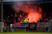 10 September 2021; Drogheda United supporters celebrate during the SSE Airtricity League Premier Division match between Drogheda United and Bohemians at United Park in Drogheda, Louth. Photo by Matt Browne/Sportsfile