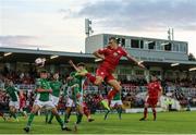 10 September 2021; Michael O'Connor of Shelbourne has an effort on goal during the SSE Airtricity League First Division match between Cork City and Shelbourne at Turner Cross in Cork. Photo by Michael P Ryan/Sportsfile