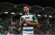 10 September 2021; Danny Mandroiu of Shamrock Rovers celebrates after scoring his side's second goal during the SSE Airtricity League Premier Division match between Shamrock Rovers and Waterford at Tallaght Stadium in Dublin. Photo by Stephen McCarthy/Sportsfile