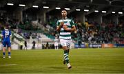 10 September 2021; Danny Mandroiu of Shamrock Rovers celebrates after scoring his side's second goal during the SSE Airtricity League Premier Division match between Shamrock Rovers and Waterford at Tallaght Stadium in Dublin. Photo by Stephen McCarthy/Sportsfile