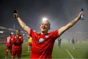 10 September 2021; Michael O'Connor of Shelbourne celebrates after the SSE Airtricity League First Division match between Cork City and Shelbourne at Turner Cross in Cork. Photo by Michael P Ryan/Sportsfile
