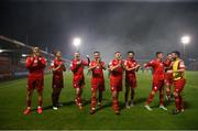 10 September 2021; Shelbourne players celebrate after the SSE Airtricity League First Division match between Cork City and Shelbourne at Turner Cross in Cork. Photo by Michael P Ryan/Sportsfile