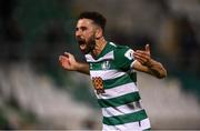 10 September 2021; Roberto Lopes of Shamrock Rovers celebrates following the SSE Airtricity League Premier Division match between Shamrock Rovers and Waterford at Tallaght Stadium in Dublin. Photo by Stephen McCarthy/Sportsfile