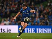 10 September 2021; Jonathan Sexton of Leinster kicks a conversion during the Bank of Ireland Pre-Season Friendly match between Leinster and Harlequins at Aviva Stadium in Dublin. Photo by Harry Murphy/Sportsfile