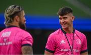 10 September 2021; Brian Deeny of Leinster, right, before the Bank of Ireland Pre-Season Friendly match between Leinster and Harlequins at Aviva Stadium in Dublin. Photo by Harry Murphy/Sportsfile