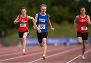 11 September 2021; Max O'Reilly of Munster on his way to winning the Boy's 100 metre during the Irish Life Health Tailteann Schools' Inter-provincial Games at Morton Stadium in Santry, Dublin. Photo by Harry Murphy/Sportsfile