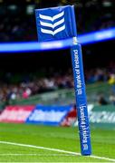10 September 2021; A corner flag during the Bank of Ireland Pre-Season Friendly match between Leinster and Harlequins at Aviva Stadium in Dublin. Photo by Brendan Moran/Sportsfile