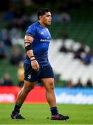 10 September 2021; Michael Ala’alatoa of Leinster during the Bank of Ireland Pre-Season Friendly match between Leinster and Harlequins at Aviva Stadium in Dublin. Photo by Brendan Moran/Sportsfile