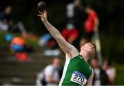 11 September 2021; Callum Shorten of Leinster competing in the Boy's Shot Put during the Irish Life Health Tailteann Schools' Inter-provincial Games at Morton Stadium in Santry, Dublin. Photo by Harry Murphy/Sportsfile