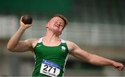 11 September 2021; Liam Granville of Leinster competing in the Boy's Shot Put during the Irish Life Health Tailteann Schools' Inter-provincial Games at Morton Stadium in Santry, Dublin. Photo by Harry Murphy/Sportsfile